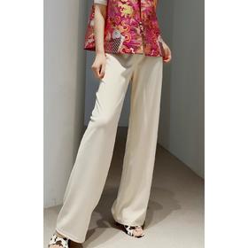 高定款！一片式剪裁真丝垂顺显瘦百搭空气裤 日本宾霸铜氨丝 微阔腿直筒裤，修身又显瘦，松紧高弹平整腰头，上身不鼓包，细竖条纹，随性垂顺，藏肉显瘦不松垮