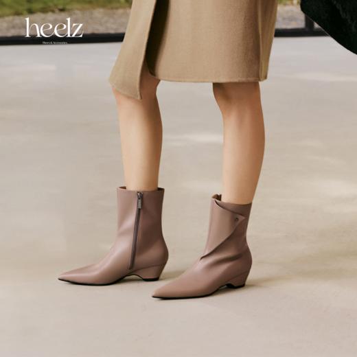 heelz设计师手工鞋履 ｜折纸艺术小牛皮 时装短靴 4 公分 商品图1