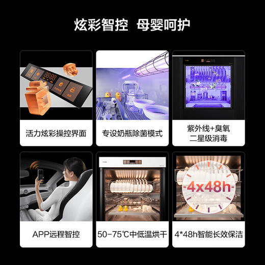 方太（FOTILE）方太消毒柜JF1E.i家用母婴级消毒 WIFI远程智控 100升容量 嵌入式双层消毒碗筷柜 二星级 100L 白色款JF1E.i-W 商品图6
