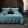 60长绒棉全棉四件套纯色大提花  叶琳-湖水蓝 商品缩略图0