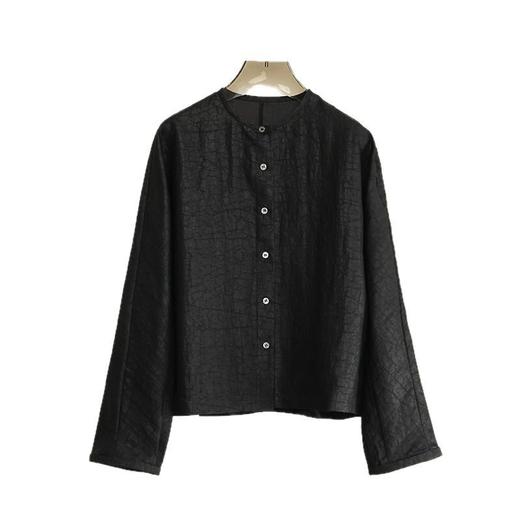 丁摩 手工制作精挑细选三年香云纱龟裂纹老料衬衫外套240493 商品图4