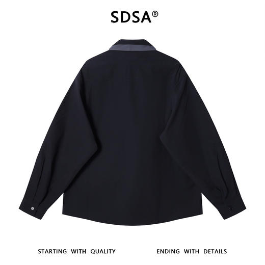 23643SDSA男士秋冬新款痞帅男装潮牌撞色领带长袖衬衫复古网红款衬衣 商品图5