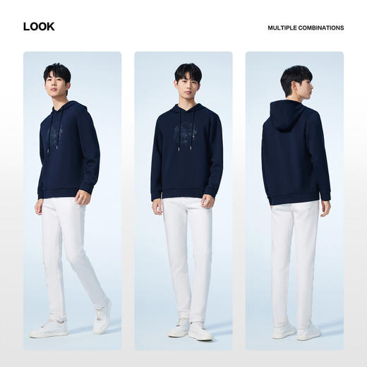 【国风连帽卫衣】柒牌男装2025秋季含莫代尔中华立领长袖套头卫衣129W70140 商品图3