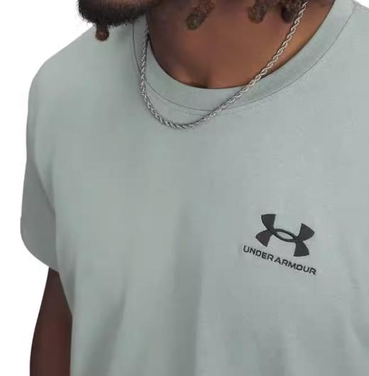 【双十一专享11.12】安德玛UA春夏Logo Emb男子高克重运动休闲短袖T恤1373997-348 商品图1