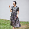 丁摩 立体印花真丝连衣裙中长款90369 商品缩略图2