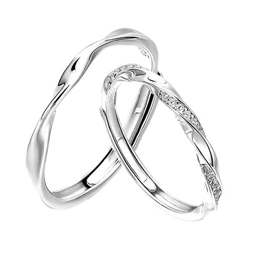 【爱无止境】卡蒂罗/KADER 莫比乌斯情侣对戒 925银甜蜜爱恋 钟爱久久 小众轻奢可调节 表白礼盒 商品图1