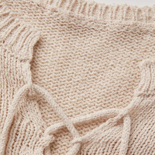 ROMI STUDIO“秋意昂然”棉质系带波纹肌理质感长袖毛织RWCRSZ3896 商品图2