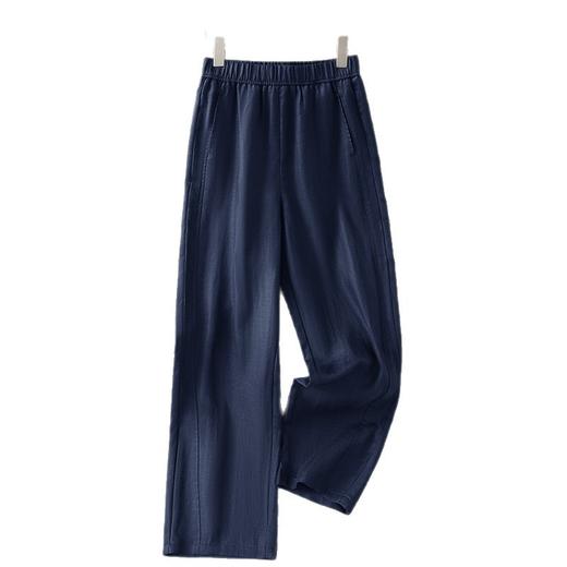 百媚生 天丝亚麻阔腿裤女薄款高腰显瘦直筒裤8916 商品图5