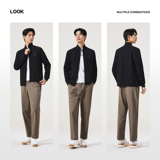 【立领拉链开衫】柒牌男装2025秋季国色提花莫代尔长袖开衫卫衣129W70150 商品图3