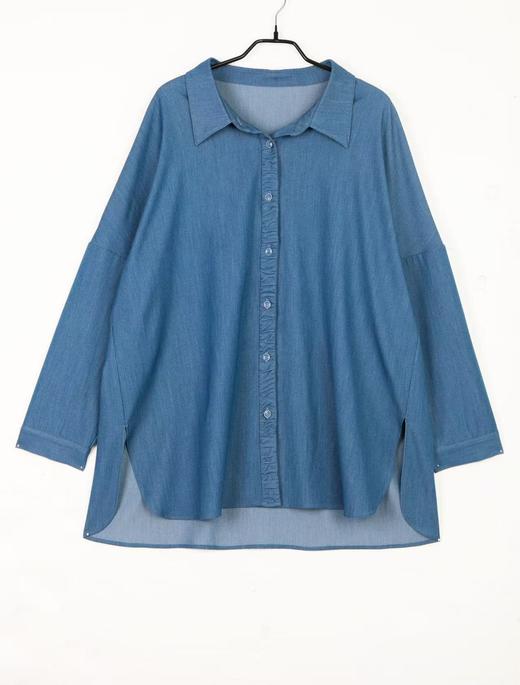 一周发货，30件定制限量款【老钱风 宽松衬衫上衣】垂顺、挺括！尖头翻领衬衫领，面料垂顺柔软，厚度适中，微弹，中长款，正码正拍，69%聚酯纤维25.7%粘纤5.3%氨纶 商品图11