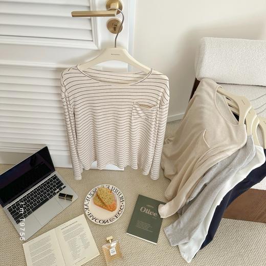 老米优品🎈3-5天！ 《天丝亚麻🍃条纹/纯色 针织tee》慵懒舒适，轻松入秋~T250902A 商品图2