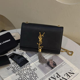 YSL Kate 黑金 小号 鱼子酱牛皮 流苏包