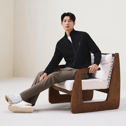 【立领拉链开衫】柒牌男装2025秋季国色提花莫代尔长袖开衫卫衣129W70150 商品图4