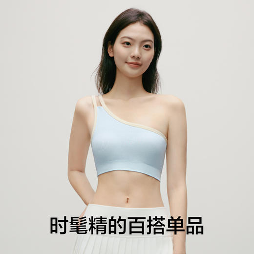 【新品上新】有棵树吸湿透气无缝斜肩带运动风内衣瑜伽跑步休闲式文胸罩-B2039+B2038 商品图4