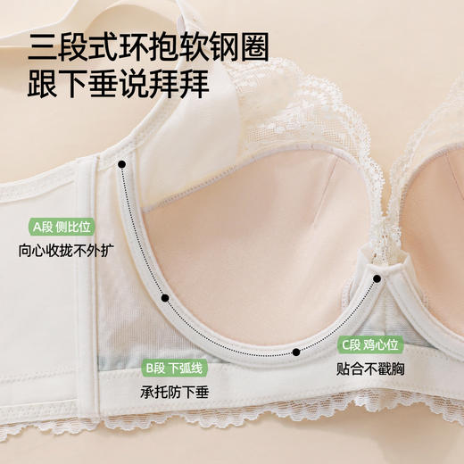 【商场同款】熳洁儿 大胸显小法式内衣轻薄芒果杯文胸柔丝钢圈BC杯24201319 商品图4