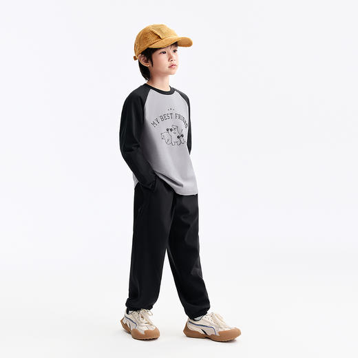 男童全腰梭织夹裤厚裤子冬季新款安奈儿童装EB546604 商品图3