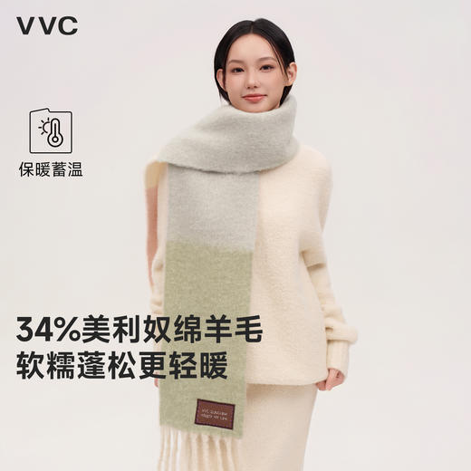 VVC羊毛围巾女2025新款秋冬柔软保暖两用披肩百搭流苏加厚围脖 商品图3
