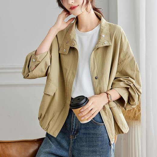 馥迦复古宽松休闲工装夹克外套 商品图2