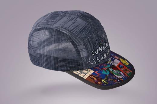 严素全顶帽 跑步即艺术 全顶运动帽软帽檐可调头围运动全顶帽健身跑步徒步 商品图1