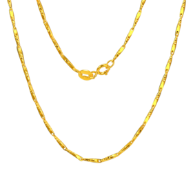 ZGHJYXL095H 中国黄金China Gold 925银项链镀金银链瓜子链项链