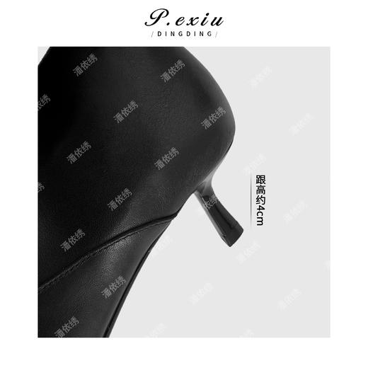 A002潘依绣【超模靴】头层牛皮皮带扣尖头高筒靴时装靴 QL211703 商品图3