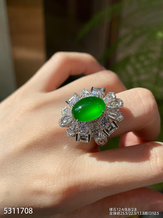 龙石种帝王绿蛋面戒指【5311708】具体价格微信咨询 商品图4
