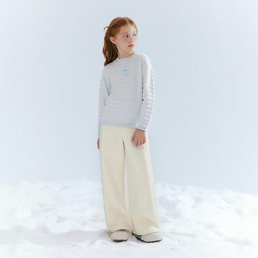 笛莎Deesha 童装女童裤子2025冬新款女童绣花阔腿长裤 商品图2