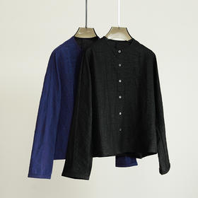 丁摩 手工制作精挑细选三年香云纱龟裂纹老料衬衫外套240493