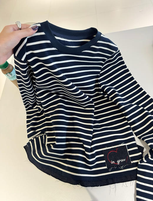 Celine同款条纹假两件卫衣09011 商品图3