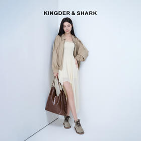 经典鲨2025年秋季新品牛皮革潮酷时尚系带通勤短筒马丁靴女KW182-558081