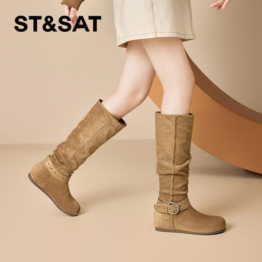 星期六复古西部牛仔堆堆靴SSD4117E72 商品图6