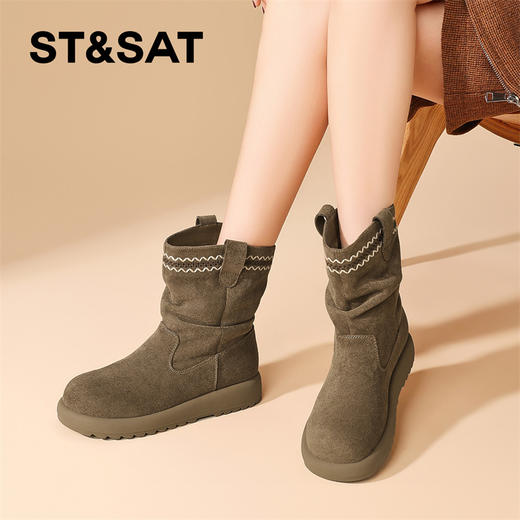 星期六慵懒风复古堆堆靴SSD4116E37 商品图6