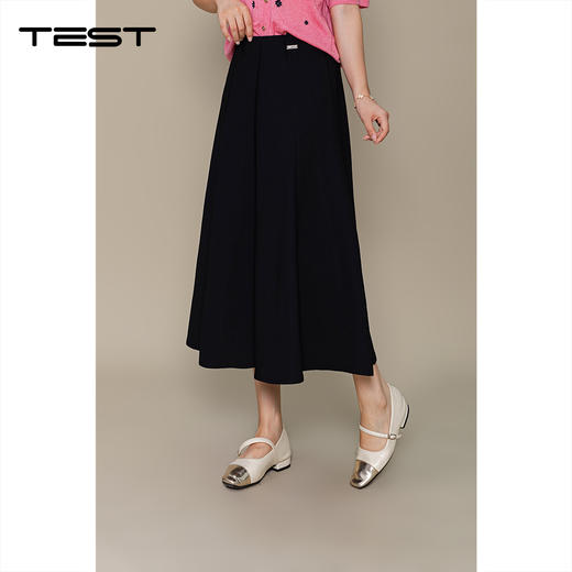 秋上新复古通勤风雅气质高腰百褶摆裙3253033 商品图0