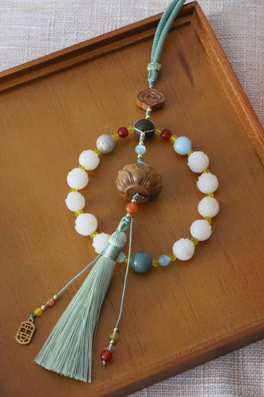 【菩提莲花挂件】省级传承创新工作室坤宁和堂x径山文创联名推出/“越来越好工艺”残障匠人研发设计 商品图4