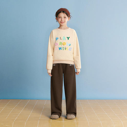 笛莎Deesha 童装女童裤子2025冬新款女童绣花大口袋休闲锥形裤 商品图2