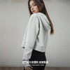 马登女装美式高腰短卫衣修身灰色连帽拉链卫衣开衫复古运动外套 商品缩略图3