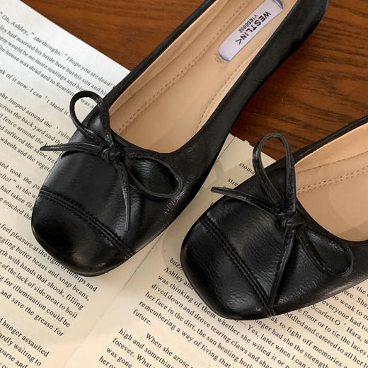 西遇蝴蝶结单鞋女新款秋季百搭通勤瓢鞋芭蕾风圆头浅口平底鞋V1656932 商品图6