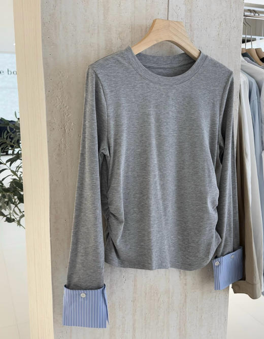 韩国订单拼接袖T恤打底衫08181 商品图6