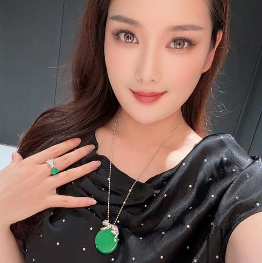 GAONAS  君子豹变 时尚贵气豹子绿项链11554DG 商品图5