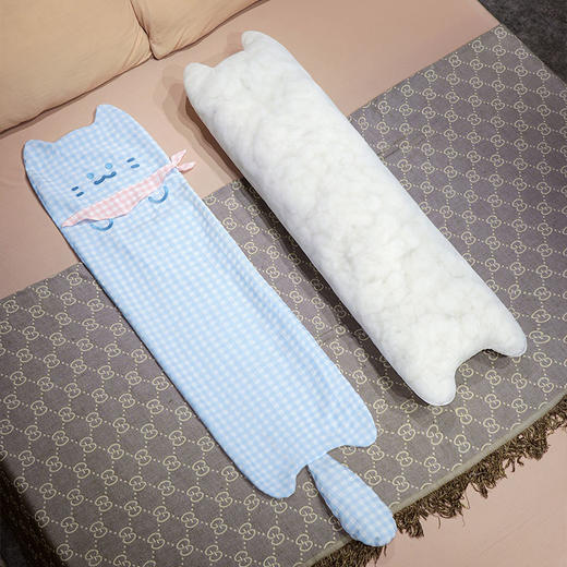 自然醒格子方巾喵长条睡觉抱枕QYL 商品图12