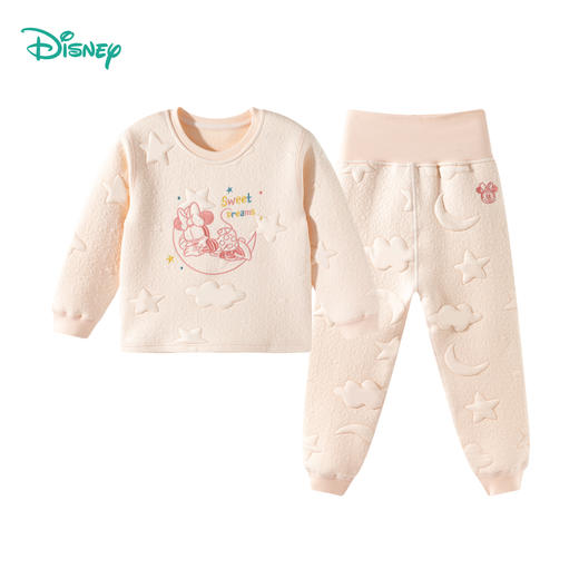 迪士尼三层暖棉2025秋冬新款男女长袖套装星月夹棉压花秋衣裤家居ZD4ET001 商品图5