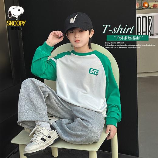 【清仓捡漏】【130-160】【史努比】男童春秋款美式街头风长袖T恤 商品图0
