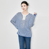 「高货wl」全新升级【铂金会员211/天猫279/差价68】(43036)洛诗琳气质海军风条纹针织衫2025秋季法式慵懒长袖T恤上衣 商品缩略图1