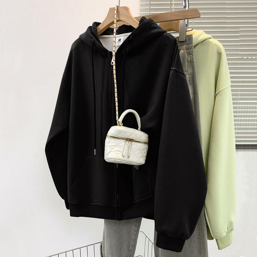 雀说多色连帽女士卫衣新款美式开衫复古小众百搭外套ins潮AL7517 商品图1