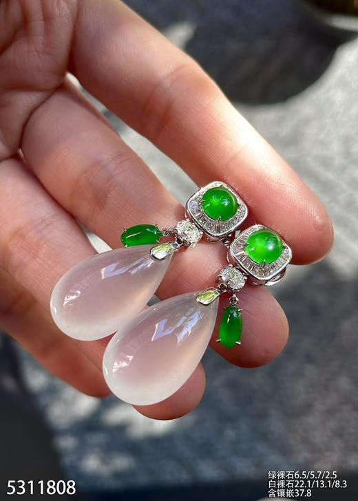 高冰种水滴耳坠【5311808】具体价格微信咨询 商品图6