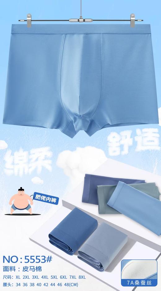 净色包头男士加肥加大肥佬裤特大加长300斤可穿大版平角裤5566/3265/5553 商品图0