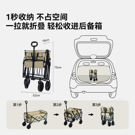 伯希和户外露营车野餐野营折叠手推超大手拉车营地小拖车 商品图3