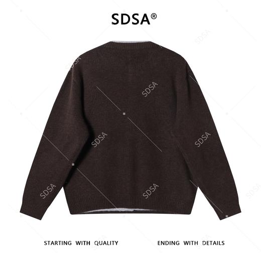 42516SDSA男士秋冬新款痞帅男装复古撞色纽扣开衫假两件针织衫百搭毛衣 商品图4