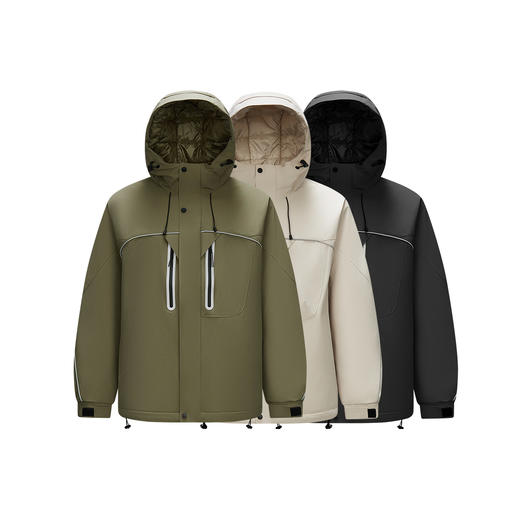 森马羽绒服男冬季80绒子宽松连帽保暖外套肌理感户外运动工装上衣 商品图4