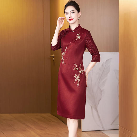 LC 2529旗袍妈妈装婚宴长款复古气质 商品图2